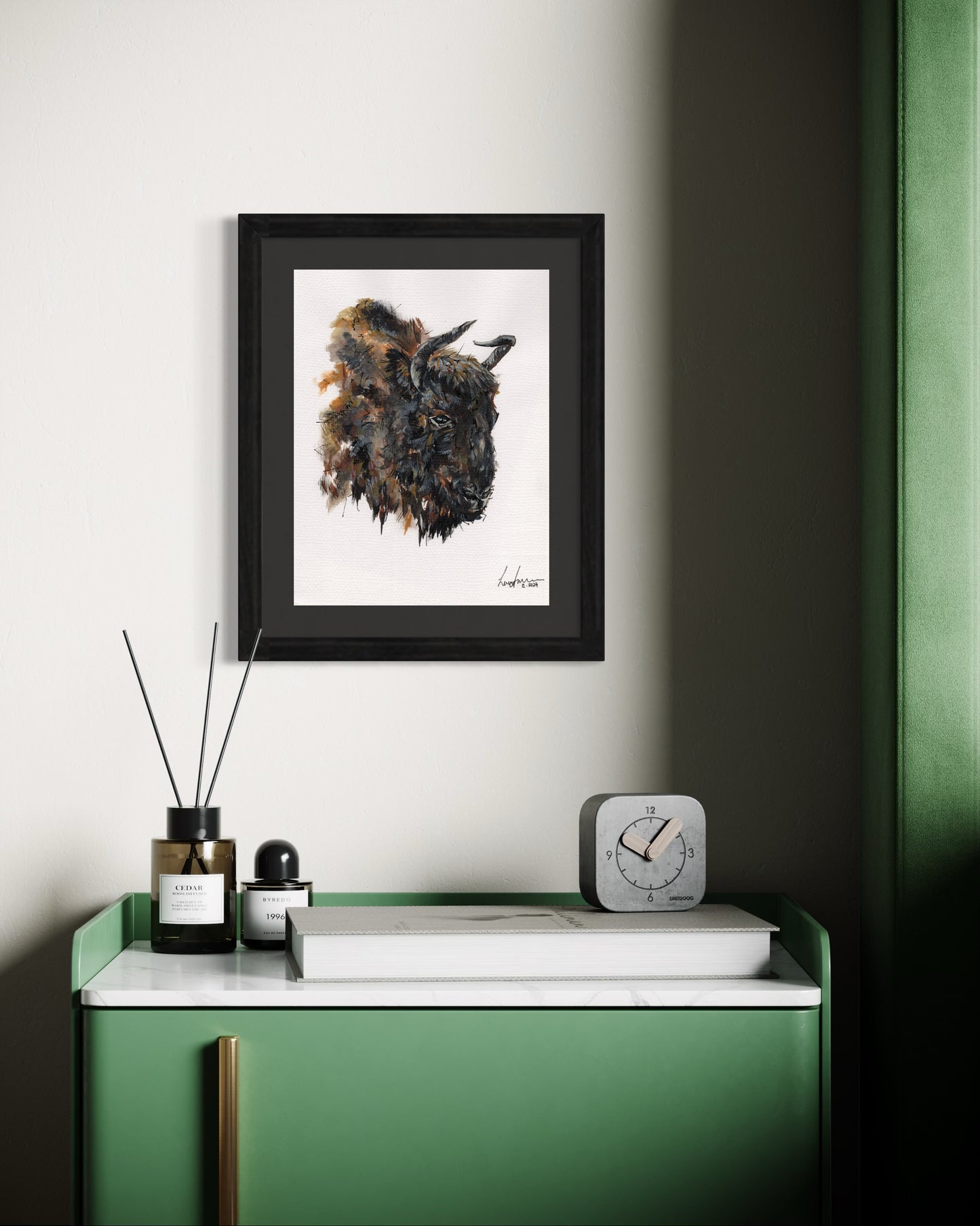 Wildebeest Acrylic Paint and Fineliner Artwork