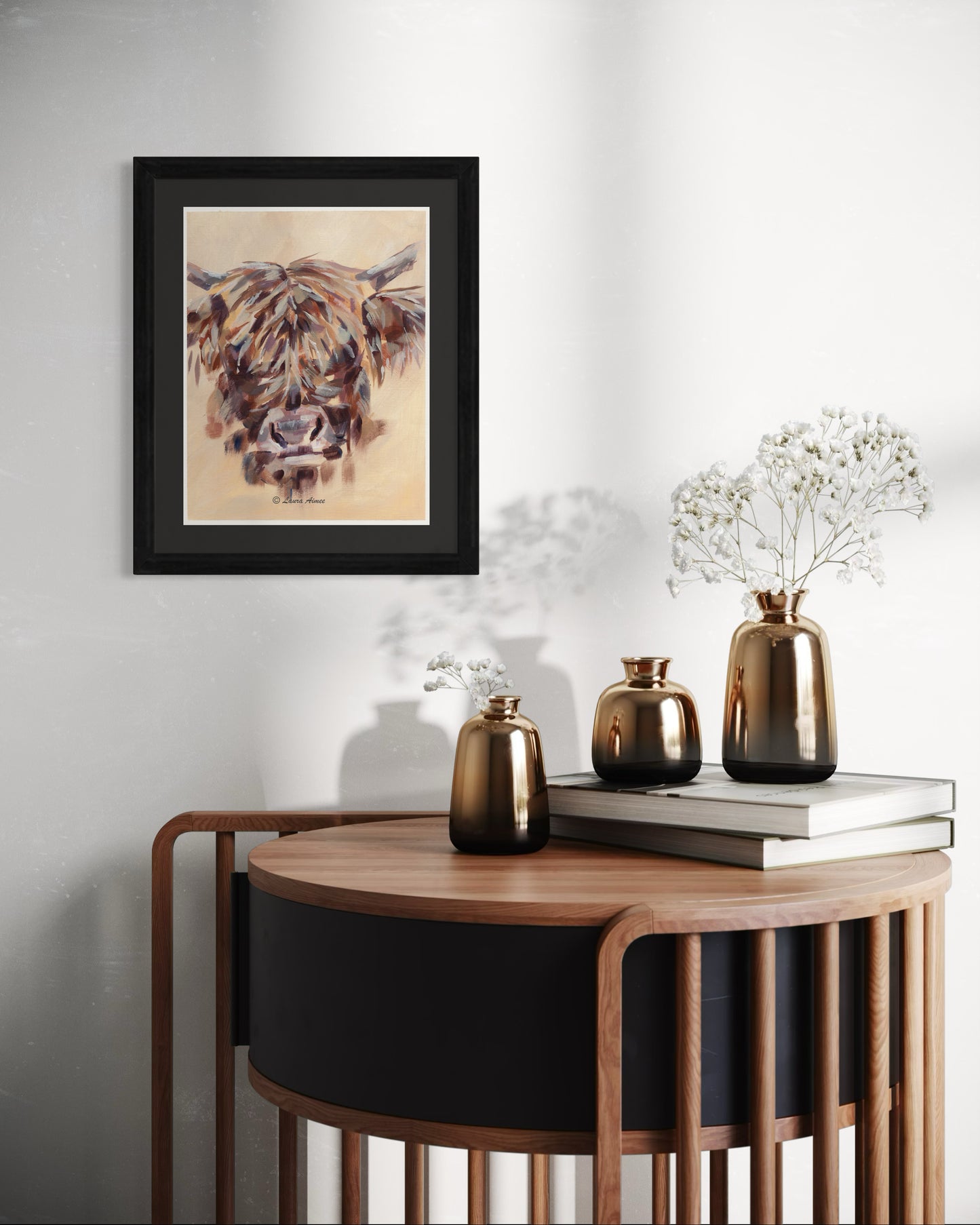 Highland Cow Acrylic Painting