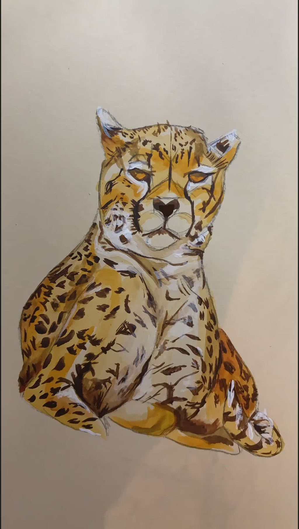 Cheetah Watercolour Painting