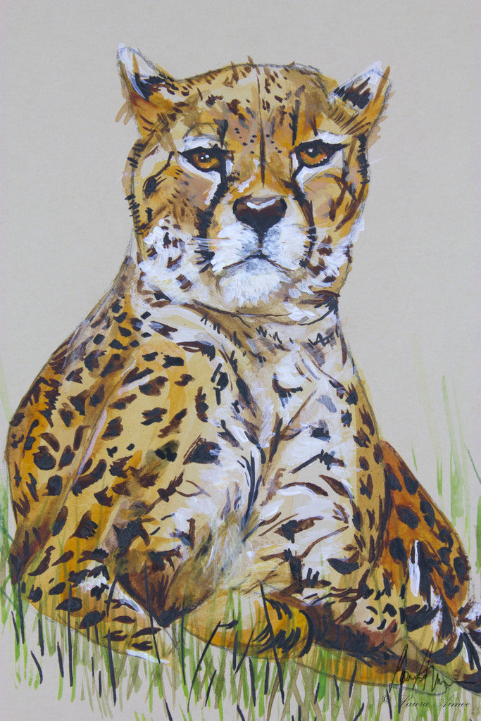 Cheetah Watercolour Painting