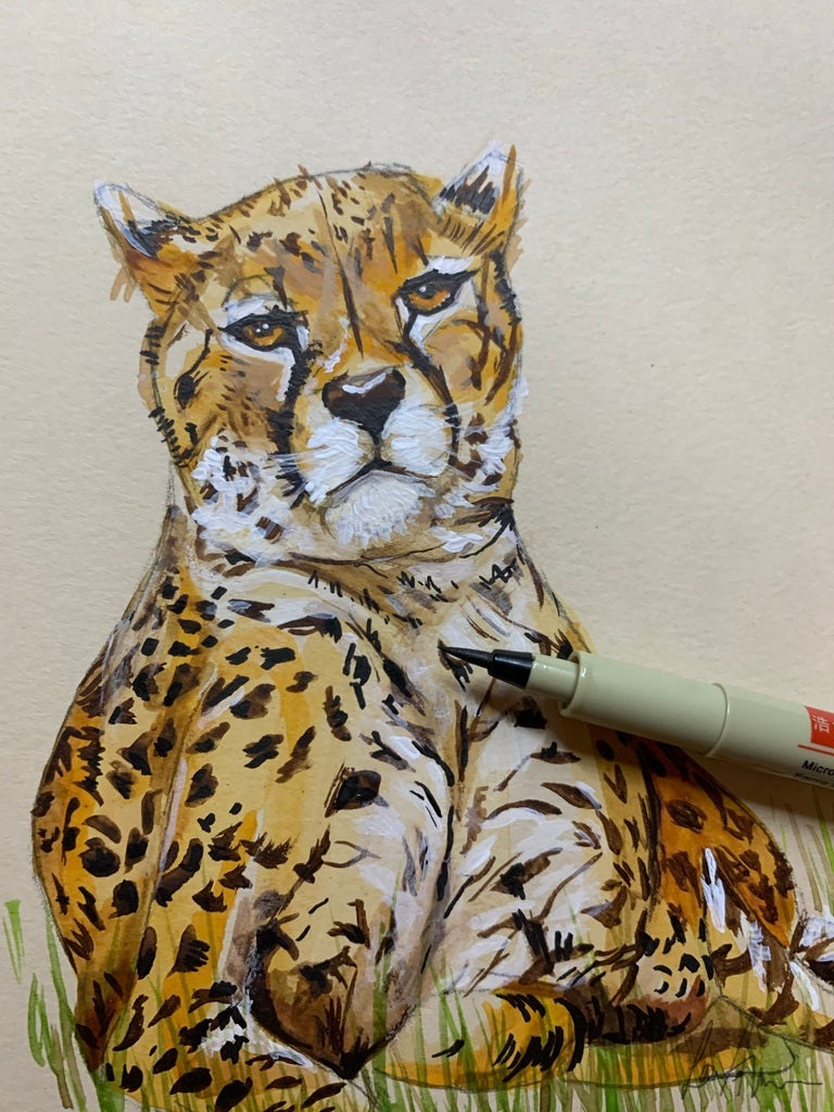 Cheetah Watercolour Painting