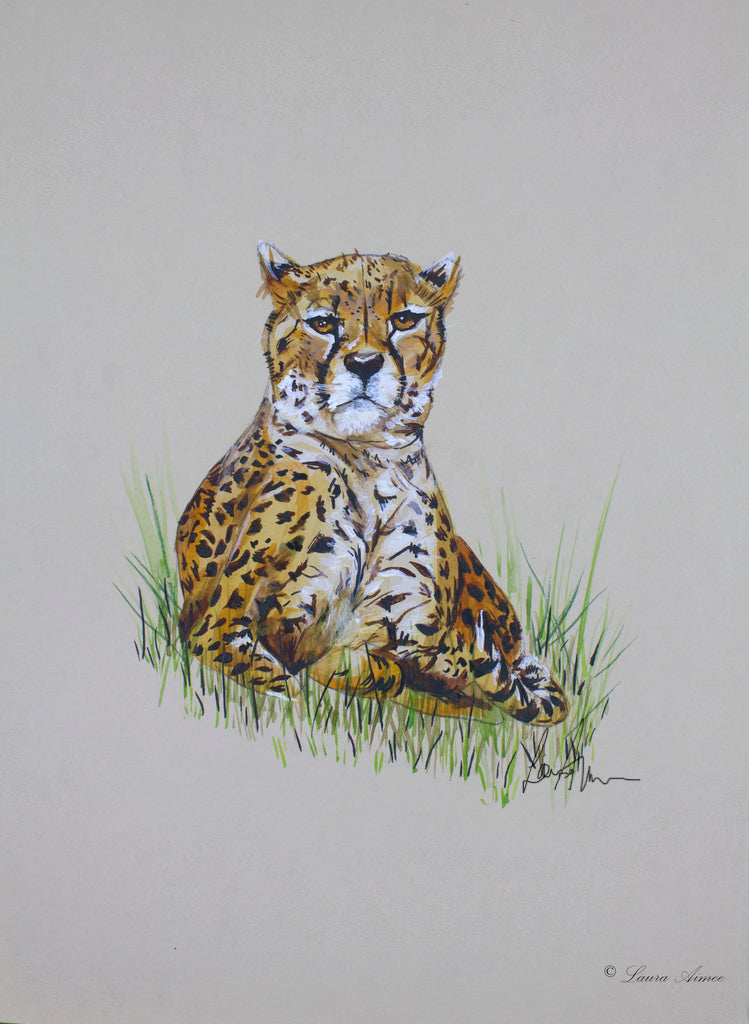 Cheetah Watercolour Painting