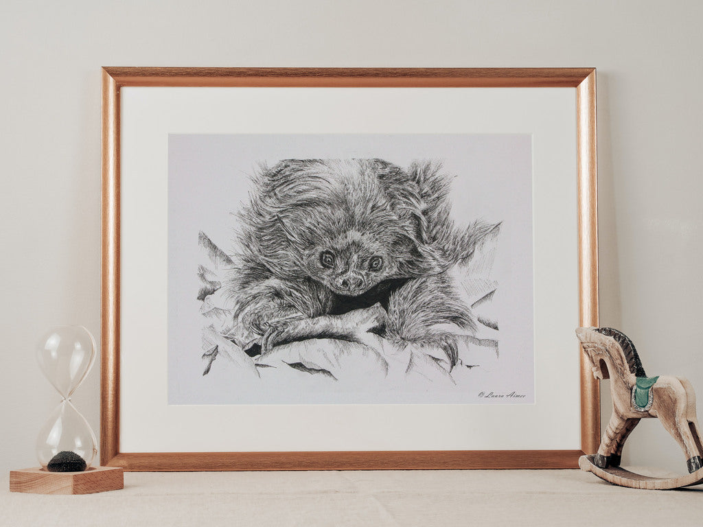 Sloth Fineliner Pen Drawing