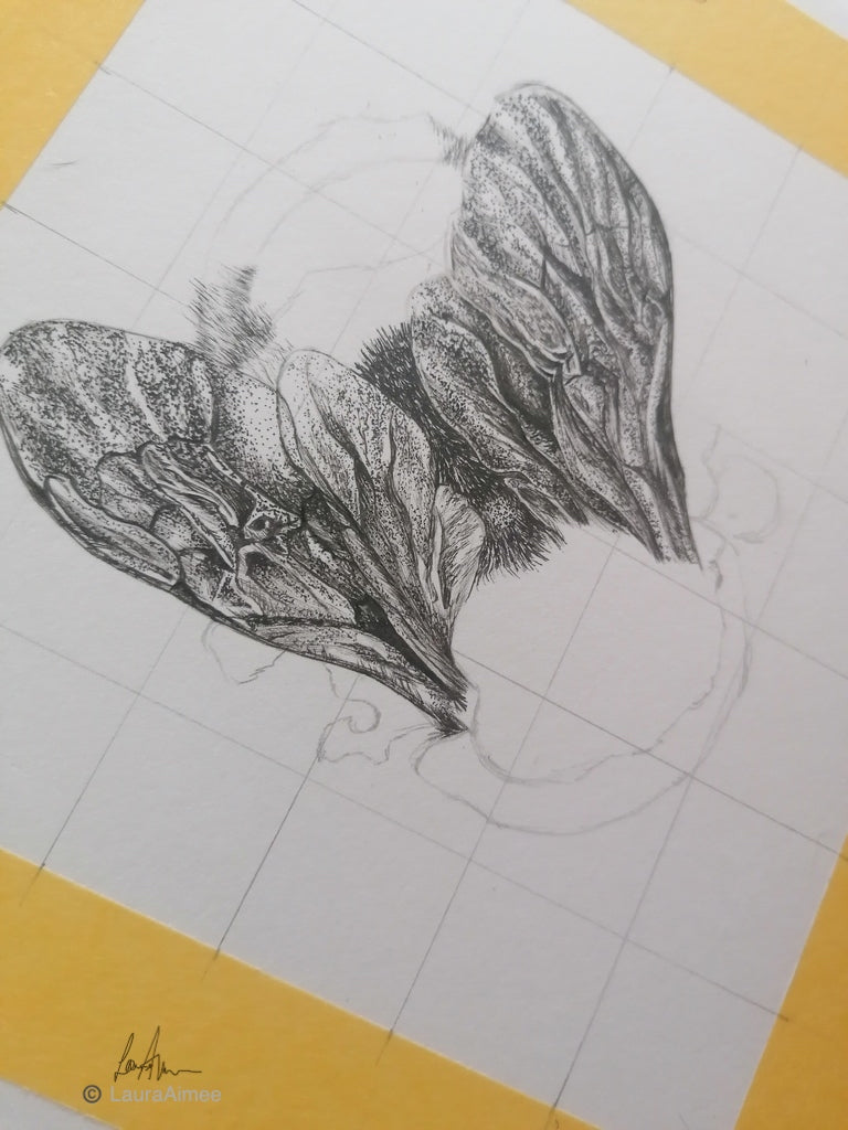 Bumble-Bee Fineliner Pen Drawing (2/3)